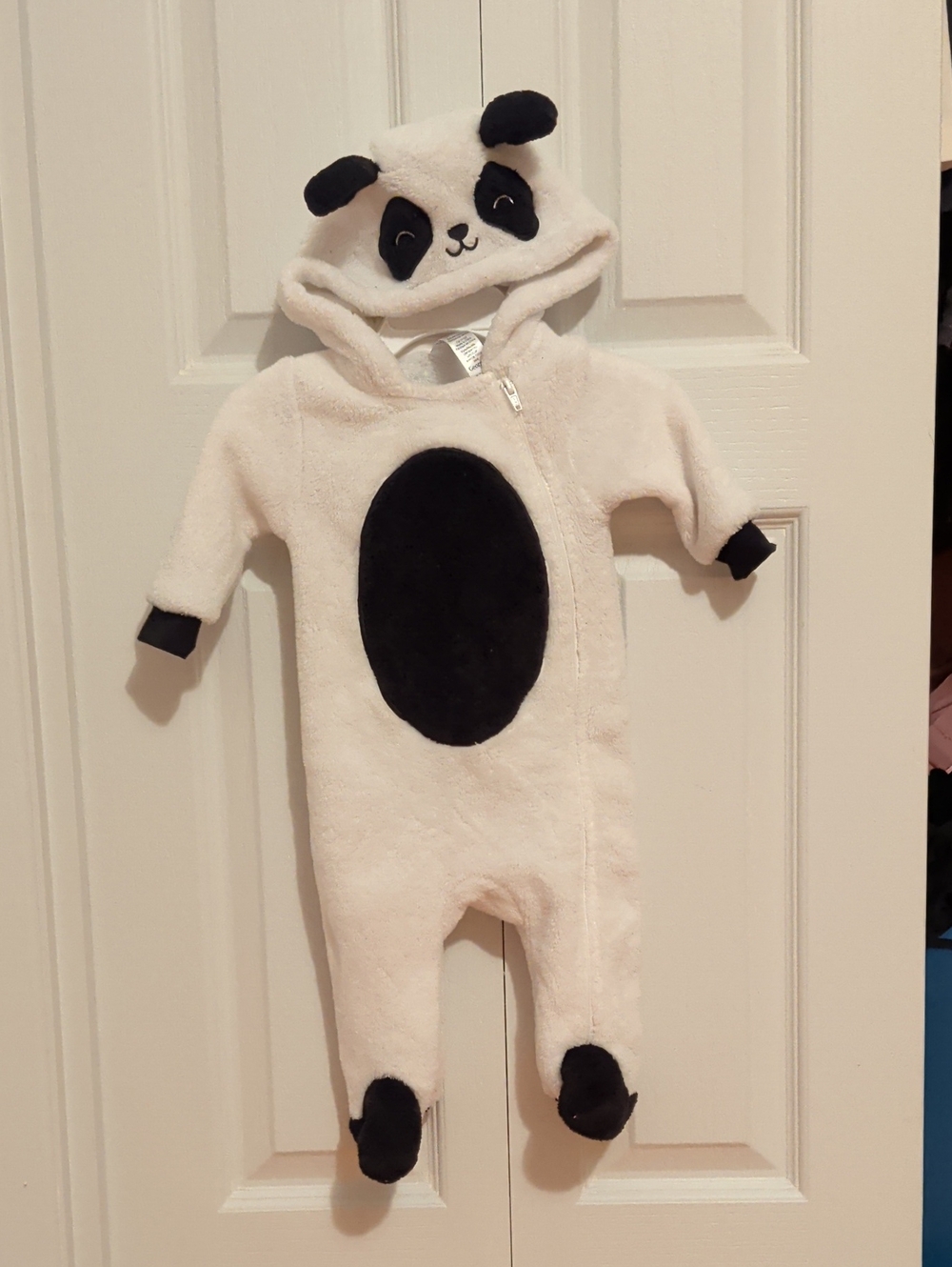 🐼 Halloween White and Black Panda Hooded One-Piece for Kids